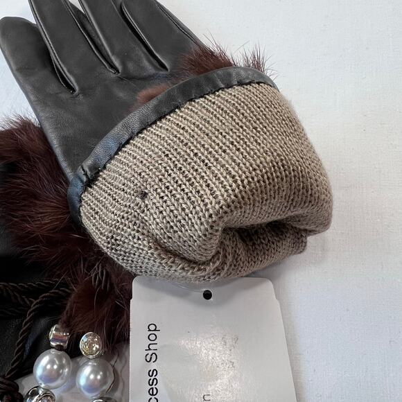 Mitchie's Matchings Vintage Sheeps Leather Brown Gloves Women's size 7.5 NWT - Picture 5 of 5